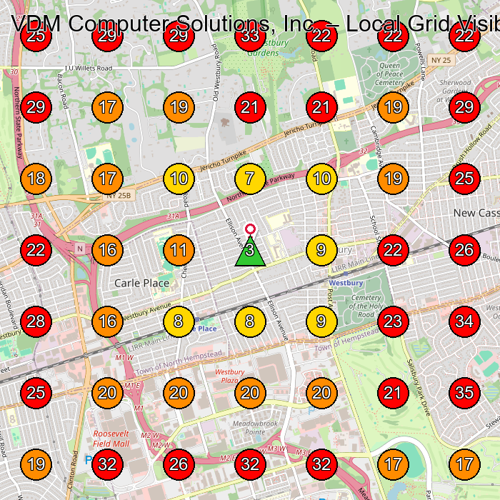 VDM Computer Solutions, Inc. GeoGrid visibility map for Computer Repair Service in None